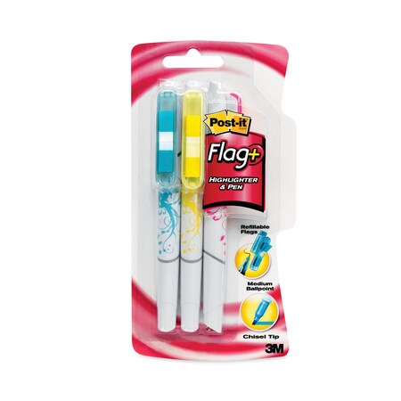 Post-It Hilighter, Flag/Pen, Assorted, PK3 691-HLP3